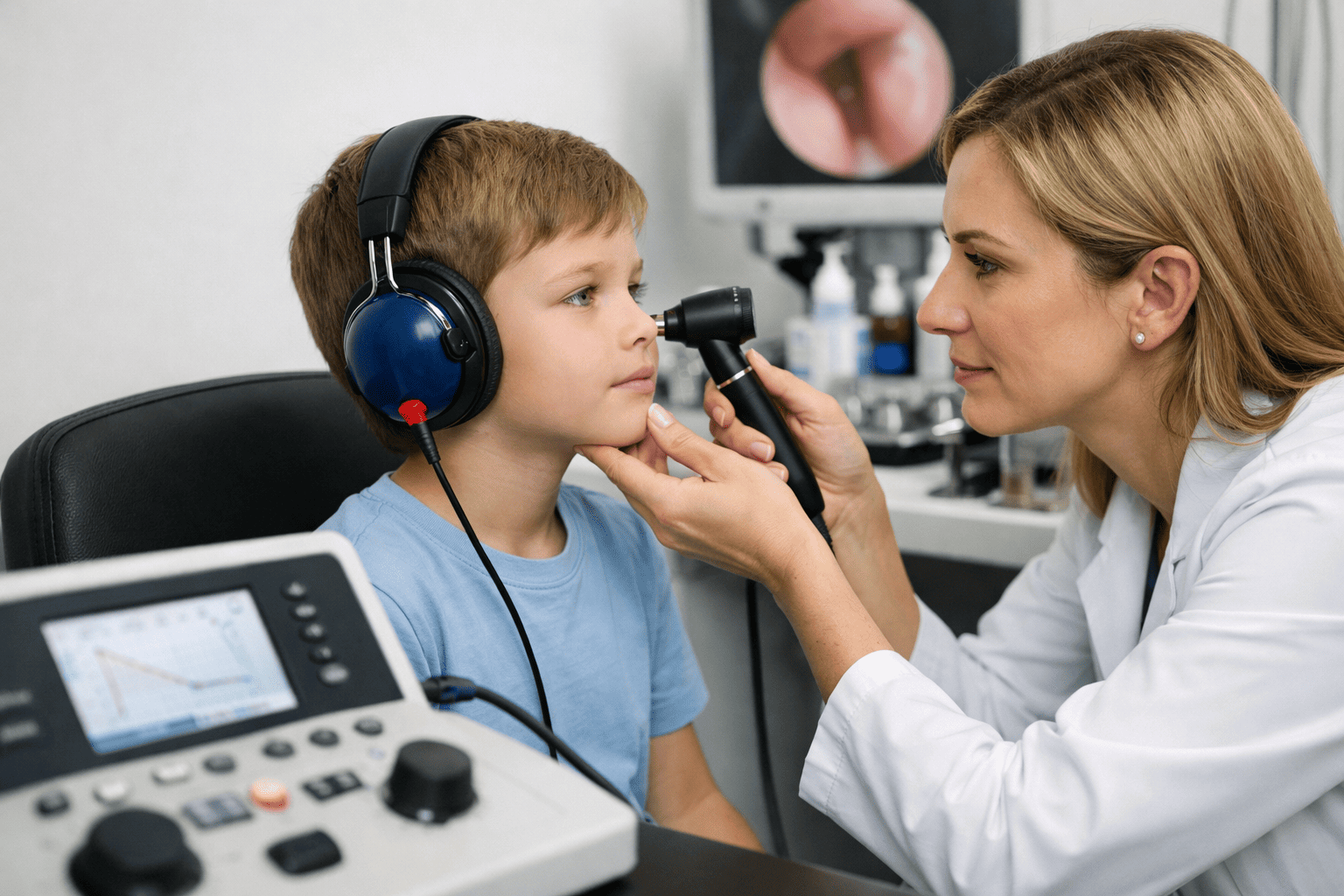 Проверка функции евстахиевой (слуховой) трубы у взрослых и детей с аудиограммой