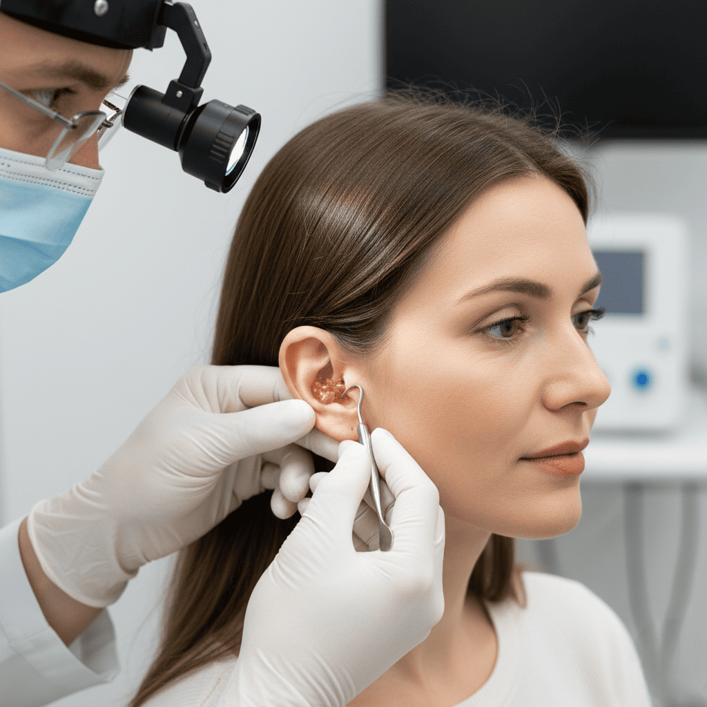 Сухое удаление серных пробок (2 уха)
