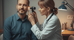 Консультация врача сурдолога-оториноларинголога, осмотр пациента (без аудиометрии, заключения, подбора или настройки слухового аппарата), первичный